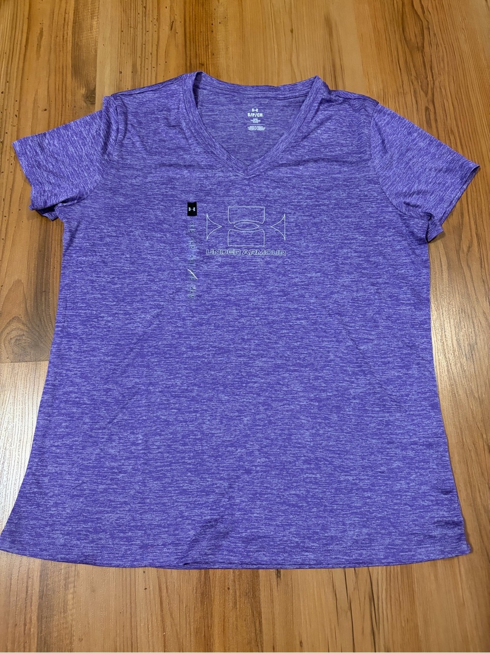 Under Armour Heathered Purple V-Neck Performance Tee